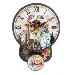 Black Striped Pendulum Clock 