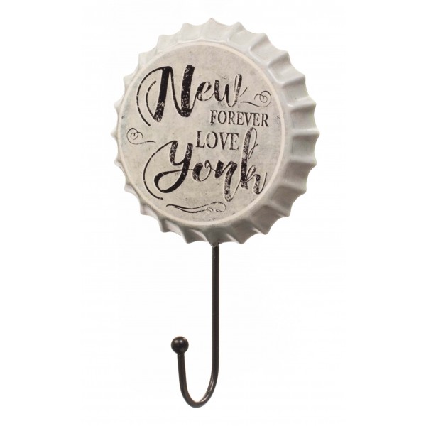 Retro White New York Beer Cap Hanger