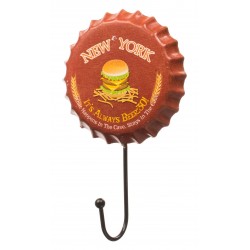 Retro Red Burger New York Beer Cap Hanger