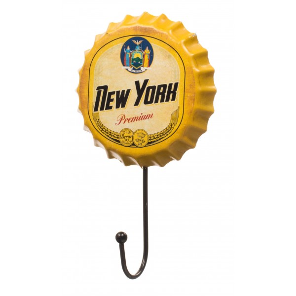 Retro Yellow Premium New York Beer Cap Hanger